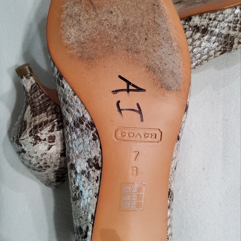Coach Mandy Python-Embossed Leather Size 7 - Picture 12 of 15